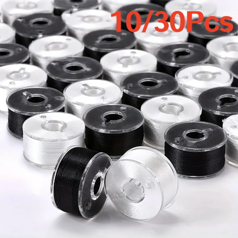 10/30Pcs Schwarz Weiß Nähmaschine Spulen Spule Kunststoff Nähen Spulen mit Gewinde Singer Brother Nähmaschine Nähen werkzeuge