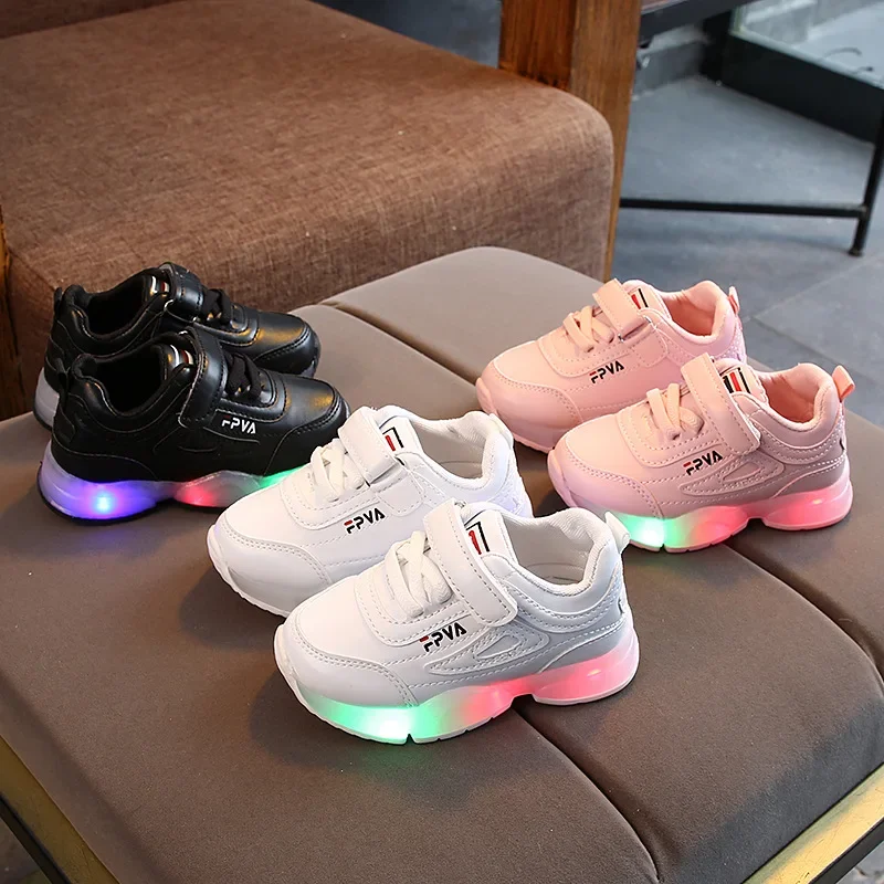 2024 New Children Shoes Spring Autumn Trendy LED Luminous Shoes Casual Girl Shoes Antiskid Kids Sneakers for Boy Zapatillas Niña