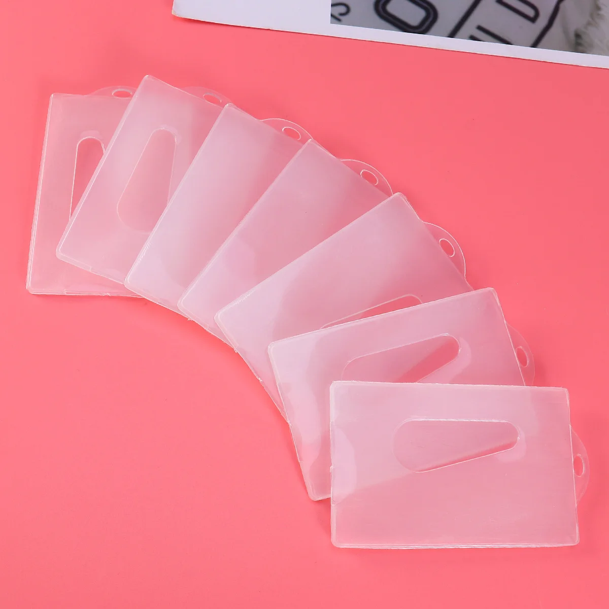 

12Pcs Transparent Frosty Plastic Id Holders Strong Protectors for Bus Bank Credit Membership Cards Organizer Cover