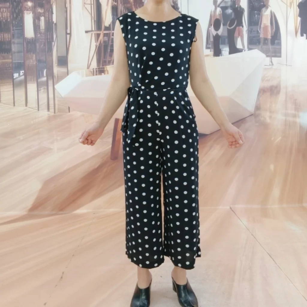 

Faionable Women's Slim Fit Chiffon Jumpsuit Spring Autumn Seasonal Wide Leg Pants mid Waist Long Trousers Quali Garment