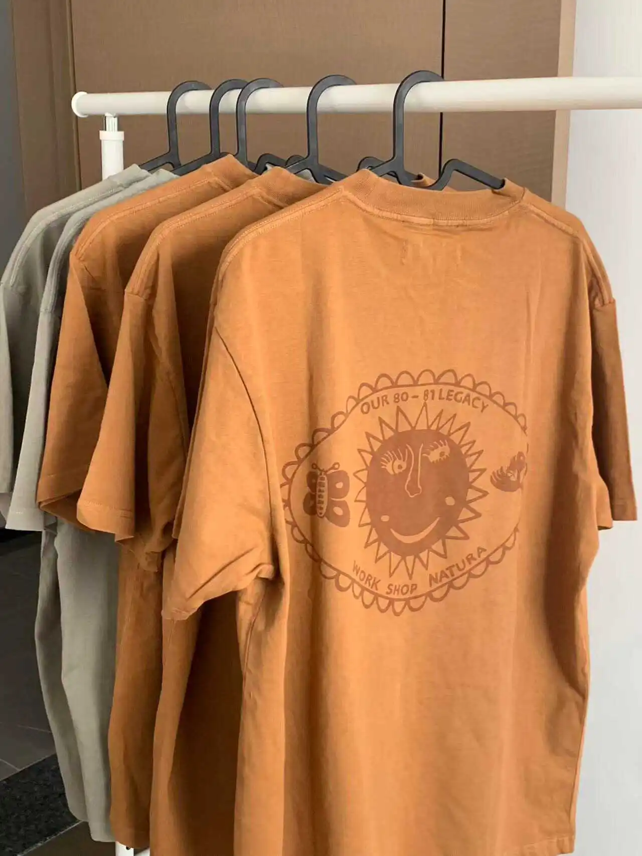 

Ourlegacy Fun Print T-irt Plant Dye Heavyweight OE Cotton Breathable Sun Protection Waable ort Sve Youth Faion
