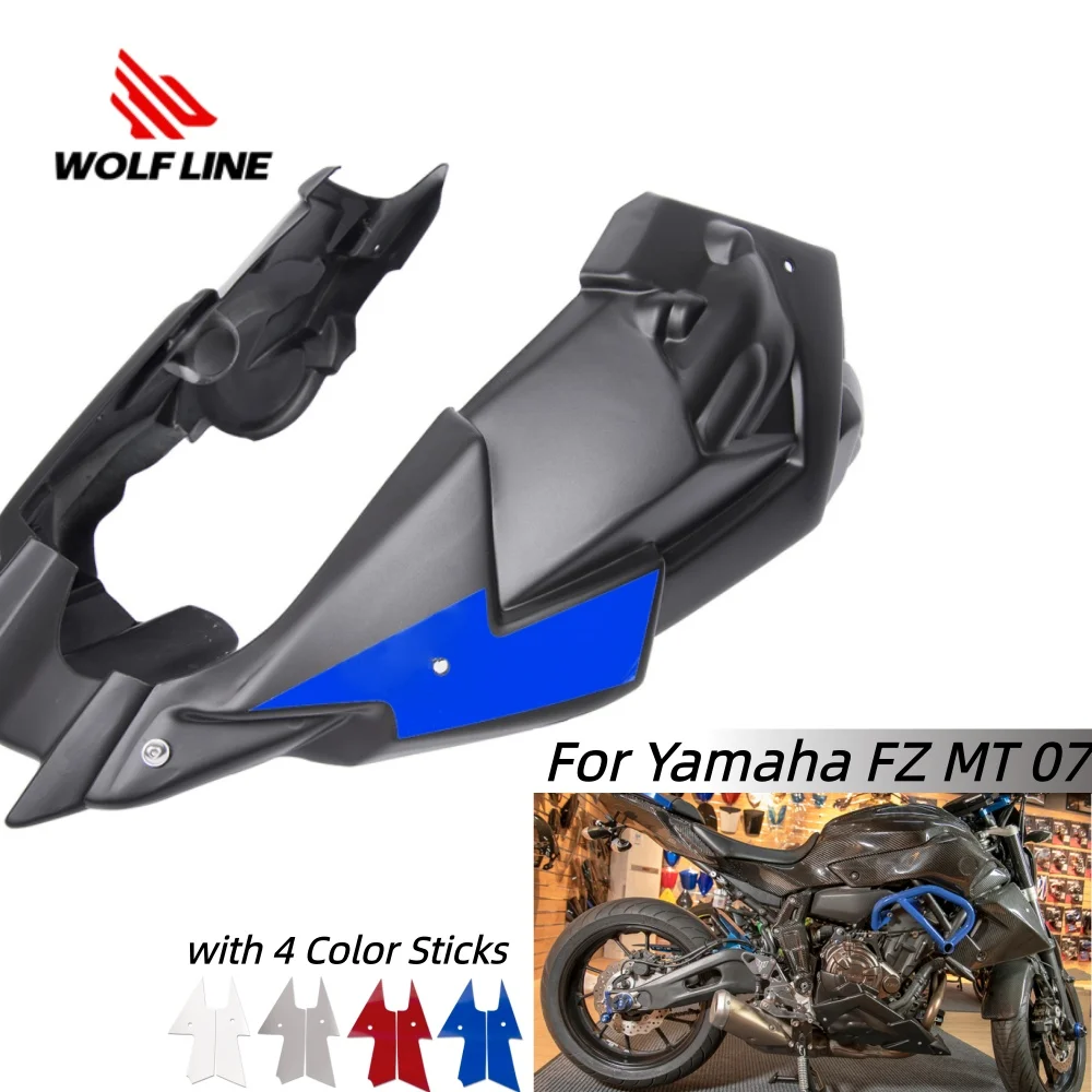 

Wolfline for Yamaha FZ07 MT-07 Motorcycle Belly Pan for MT07 2014-2020 Lower Engine Fairing Spoiler Cover Guard with 4 Sticker