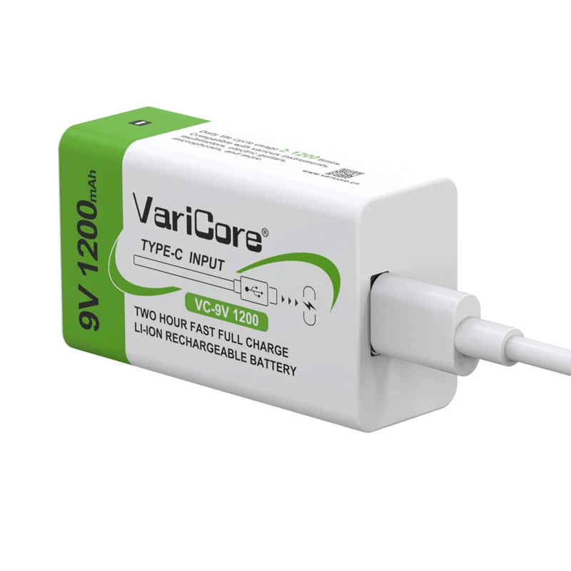 VariCore 9 فولت 1200 مللي أمبير USB بطارية ليثيوم قابلة للشحن 6F22 لعبة ميكروفون متعدد الغيتار KTV