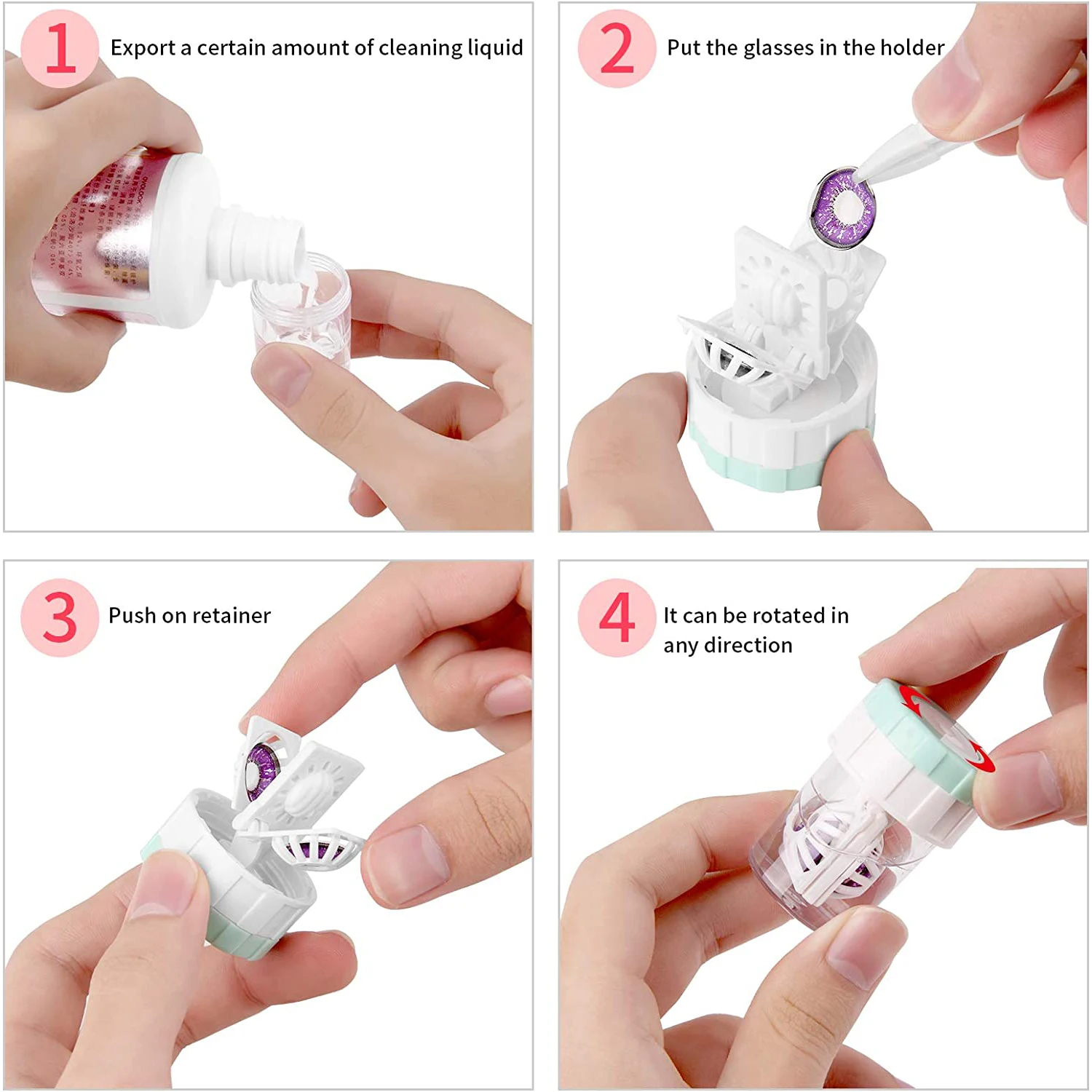 Contact Lens Manually Washer Cleaner Lens Cleaner Case OOVLS