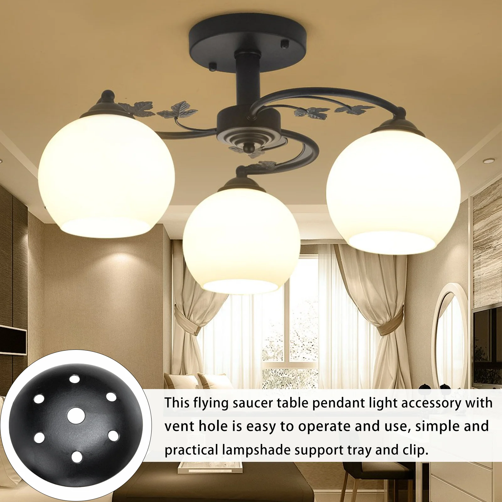 

4Pcs Lamp Chassis Base Compact Ceiling Light Cover Plate Polished Surface Chandelier Mounting Plate for Home Office Desk Decor