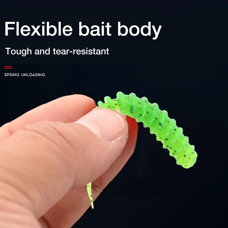 10pcs/set Fishing Lures Baits Lures Stick Worms Fishing Equipment Bass Trout Mock Lure Can Bounce 6cm1.3g Fishing Lures