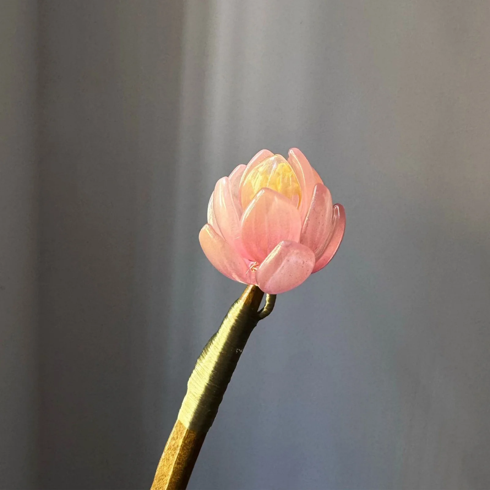 1PC Hair Stick For Women Vintage Chinese Style With Pink Lotus Flower Decoration Fashion Hair Accessory Hot Trendy Hair image 4