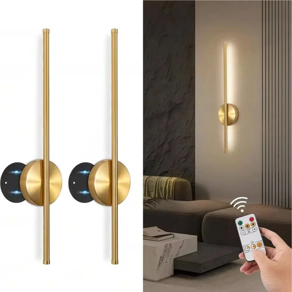 1-2 peças de Luminária de Parede Magnética Recarregável Preto Dourado para Sala de Estar, Quarto, Corredor, Escritório, Escadaria, Closet, Iluminação LED com Fiação