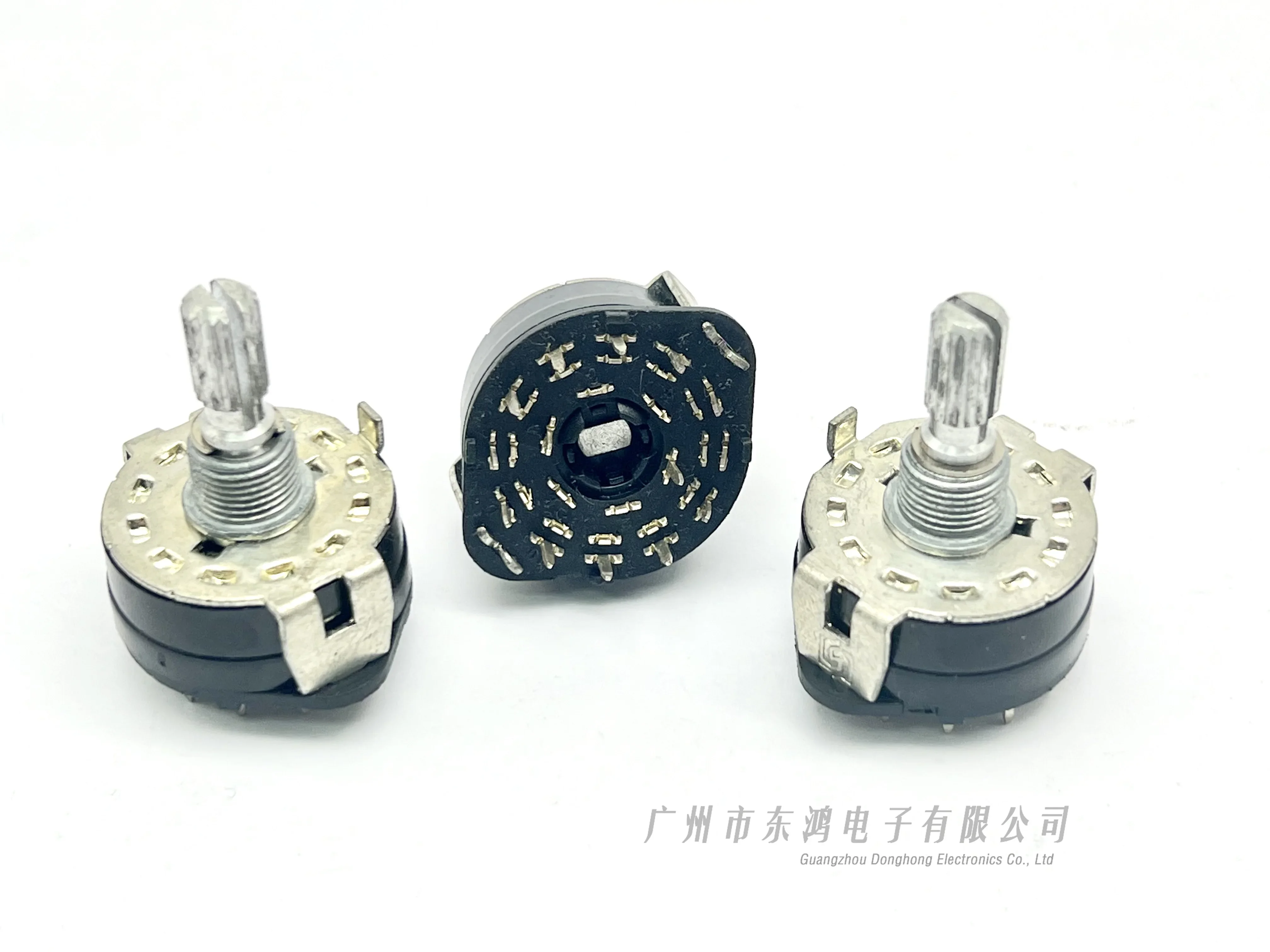3 PCS RS25 band switch Shift position rotary switch 2 poles 6 stops