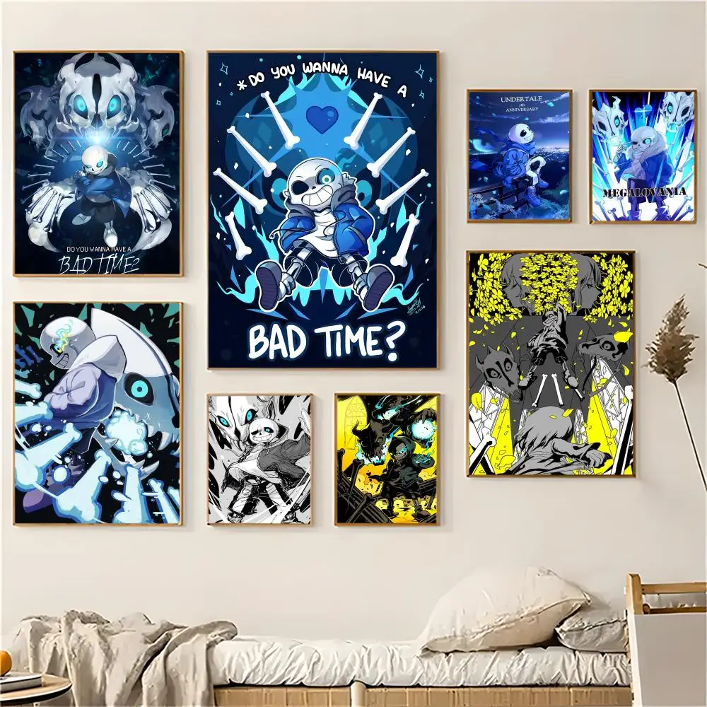 Anime Designs Game U-Undertale T Poster Sticker For Living Room Bedroom Bar Home Decor Mural Painting Decoration
