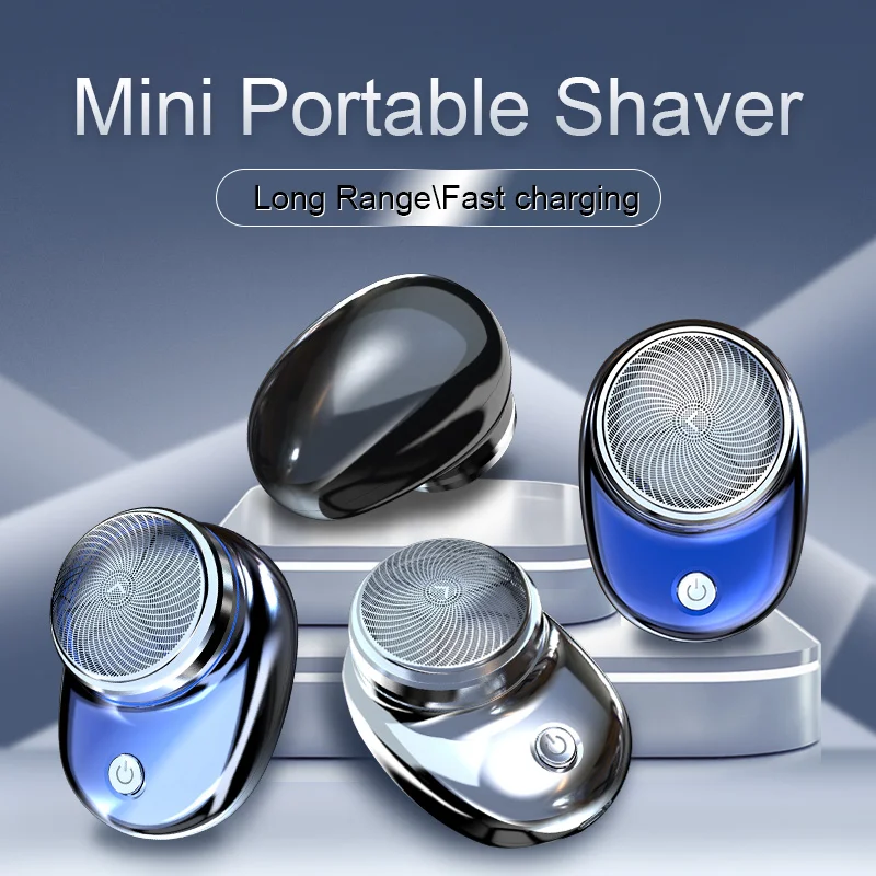 Electric Travel Shaver para homens, lavável, recarregável, portátil, indolor, sem fio, aparador, faca, rosto barba navalha, tamanho de bolso