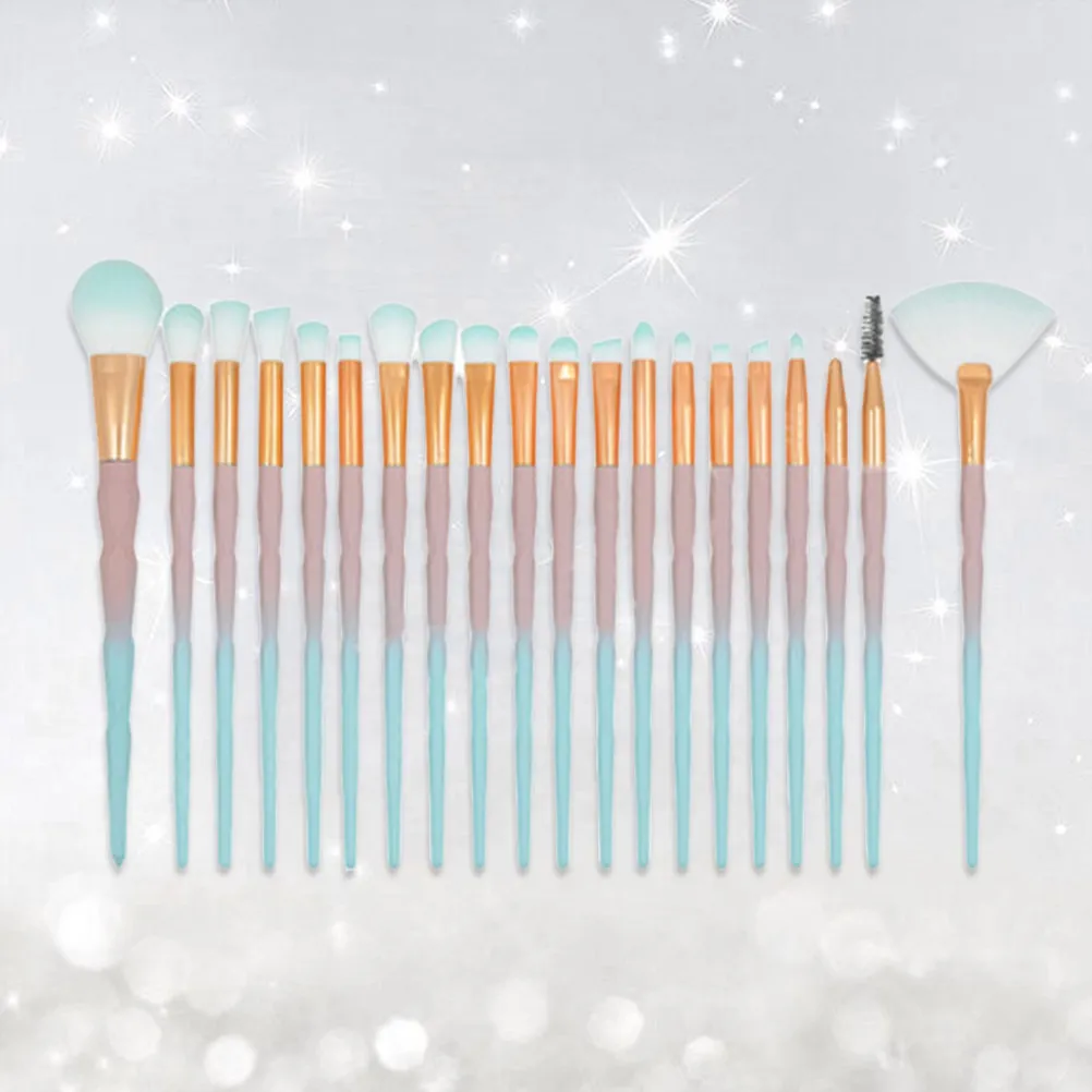 20Pcs Makeup Brush Set Nylon Fiber Diamond Handle Eye Shadow Eyebrow Stone Eye Brush Set