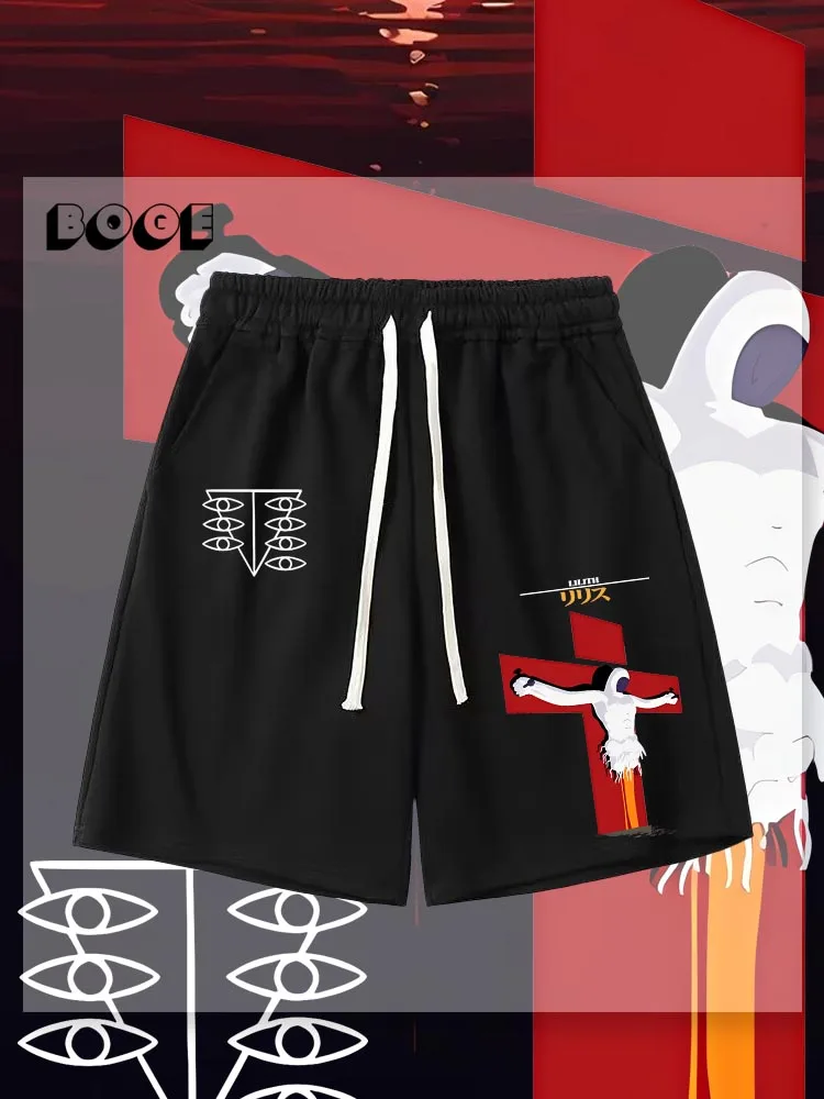 

Повседневные свободные шорты EVA в стиле аниме для студентов, из полиэфирного волокна, дышащие, удобные, прямого кроя, летние брюки