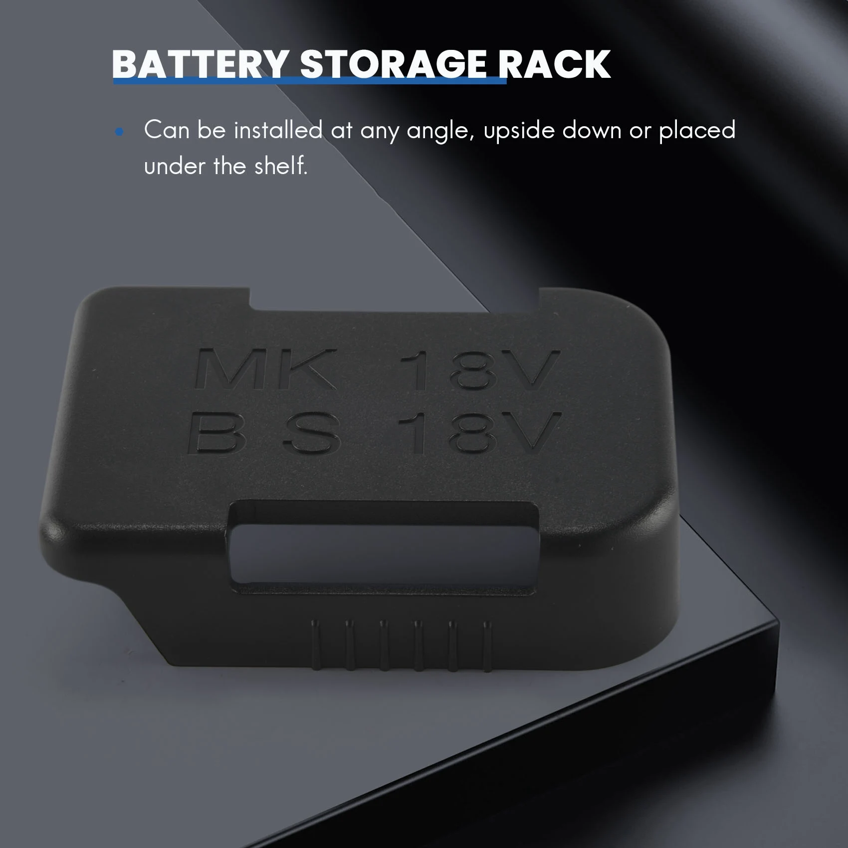 5Pcs Battery Storage Rack Battery Holder Case for Makita 18V Fixing Devices(Black)