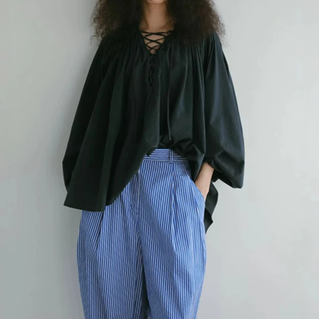 

Gagarich Japanese Spring Summer French Leisure Sweet Vacation Art Retro Comfortable Lightweight Fluffy Top Look Thin Shirt