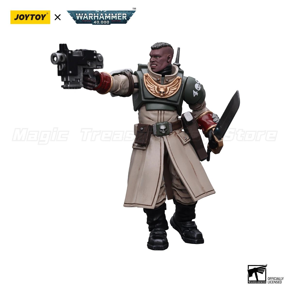 【24 Hours Delivery】JOYTOY Warhammer 40K Astra Militarum Cadian Command Squad with Power Sword 1/18 Action Figure