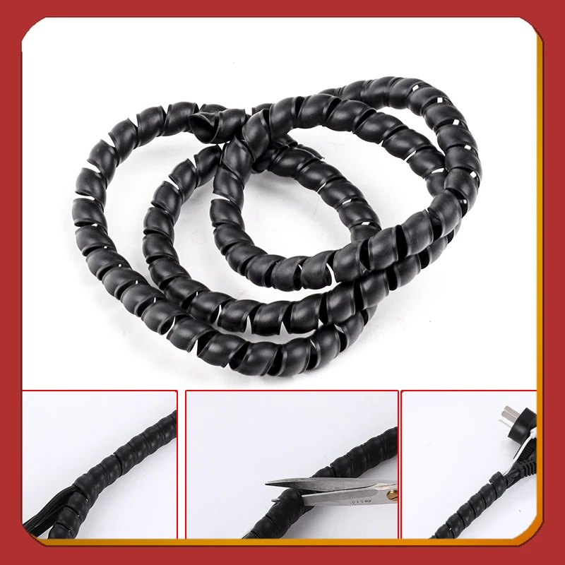 1/2/3/4/5M Winding Tube Line Organizer Flexible Spiral Wrap Winding Cable Wire Protector Cable Sleeve Cover Tube