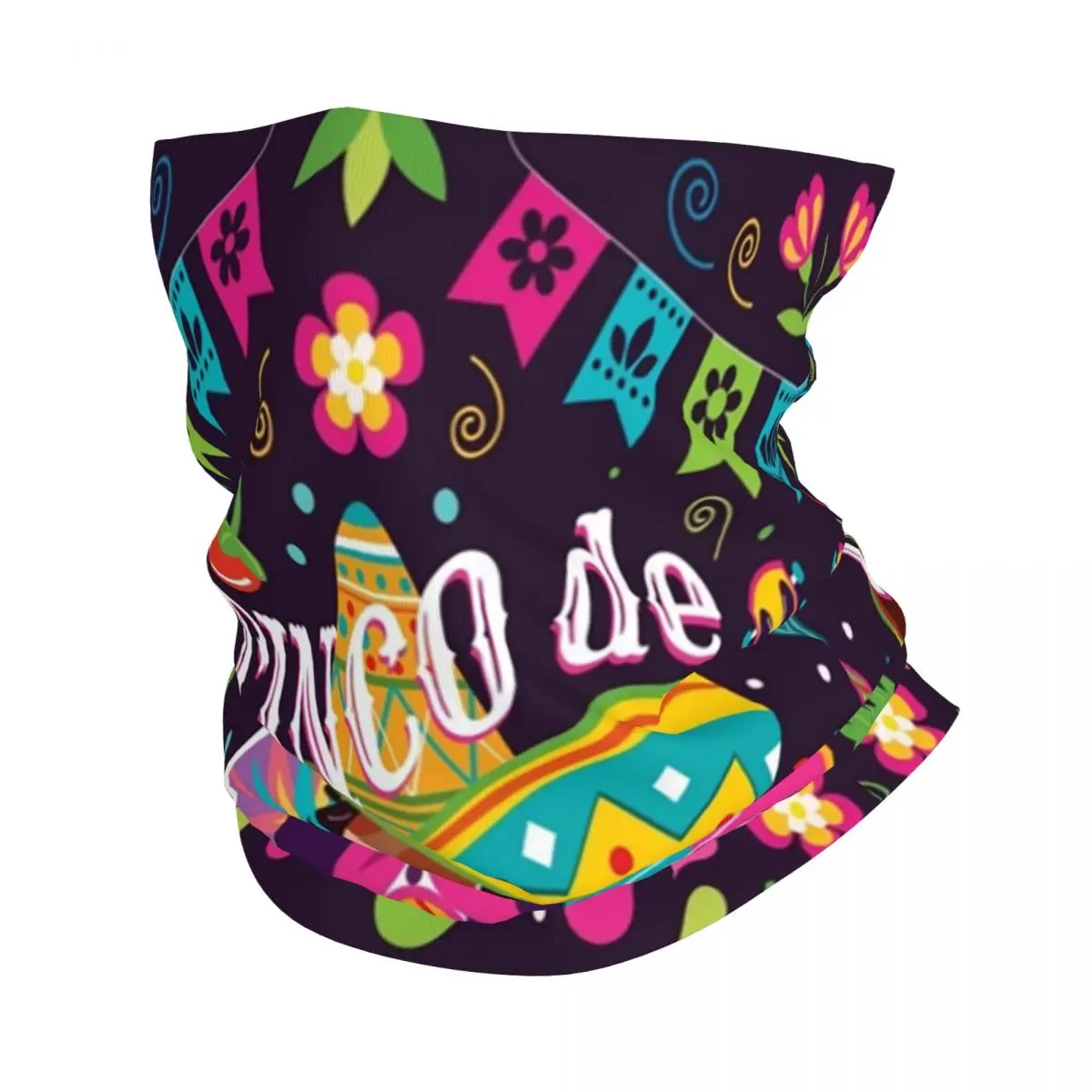 Mexico Flowers Texture Neck Gaiter Men Women UV Face Shield Winter Bandana Scarf for Ski