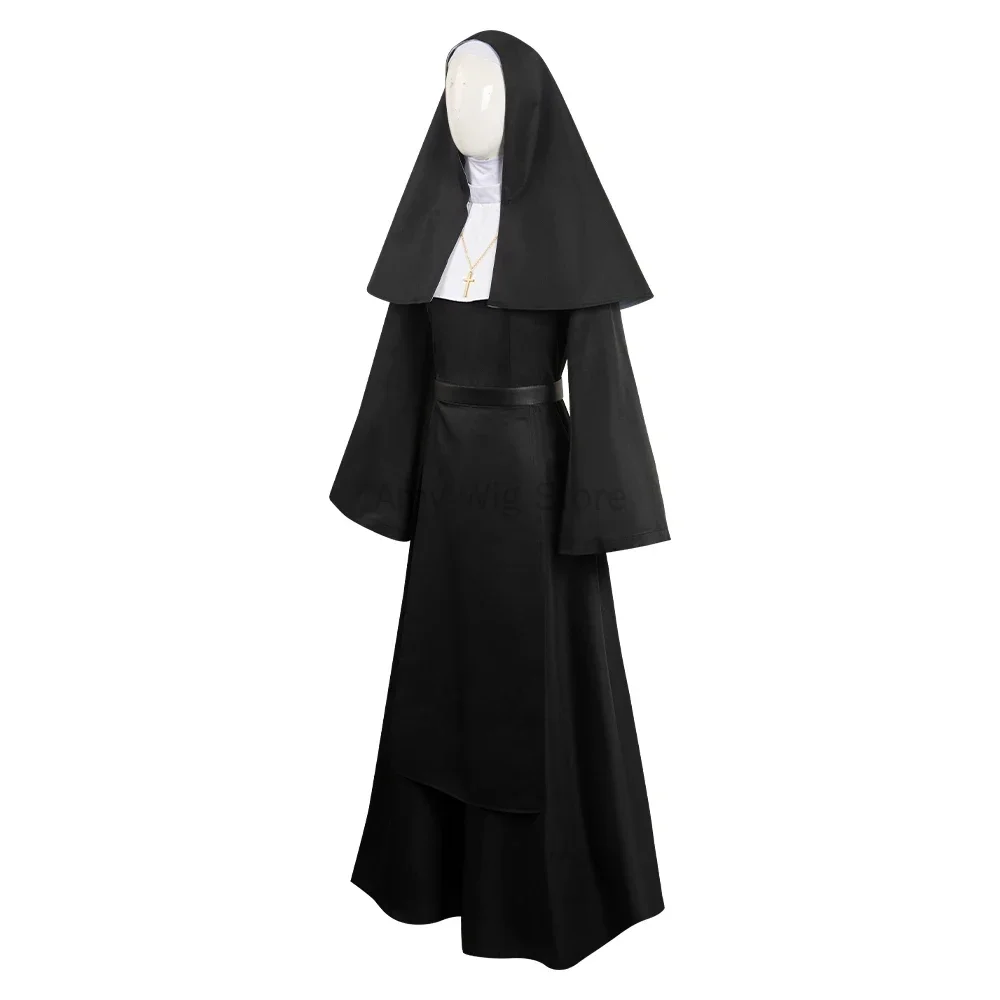 Disfraz para mujer, disfraces de Halloween aterradores, traje de monja de talla grande para fiesta, Unisex, hombres, sacerdote, Cosplay, vestido largo, fantasma para adultos