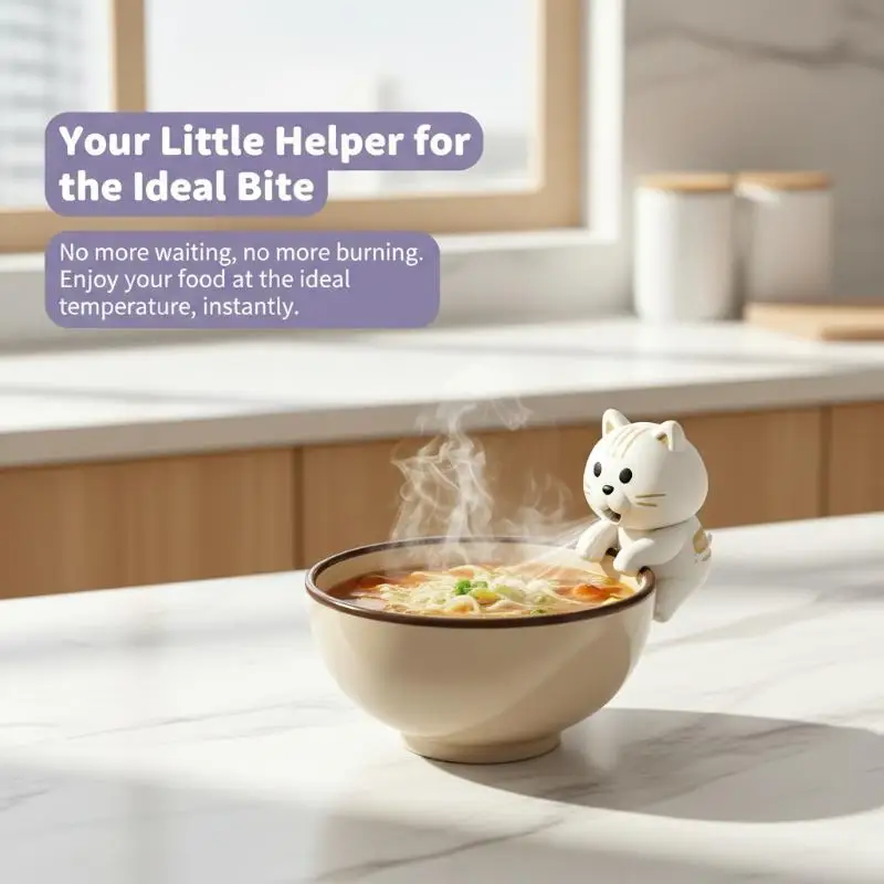 Portable Food Cooling Fan Cute Mini Desk Fan For Cup Bowl Quick Cool Coffee Soup Noodle Office Home Kitchen Dining Gadget