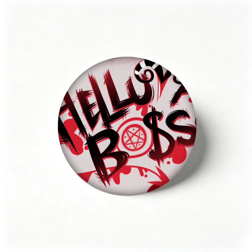 Badge Helluva Boss Logo Metal Pin Anime Collectible Pin for Bag Hat Decor Gift