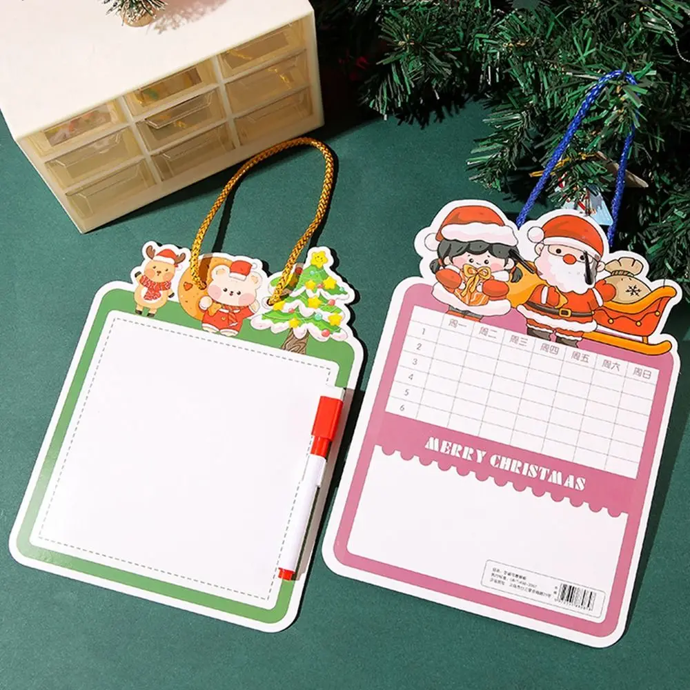 3/5/10pcs Creative Christmas Erasable Whiteboard Reusable with Erasing Pen Erasable Drawing Board Random Printing