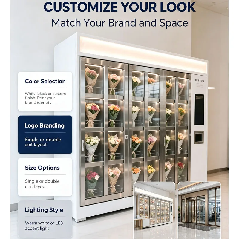 Flower Vending Machine Automatic Floral Kiosk Smart Dispenser Retail Store Customized