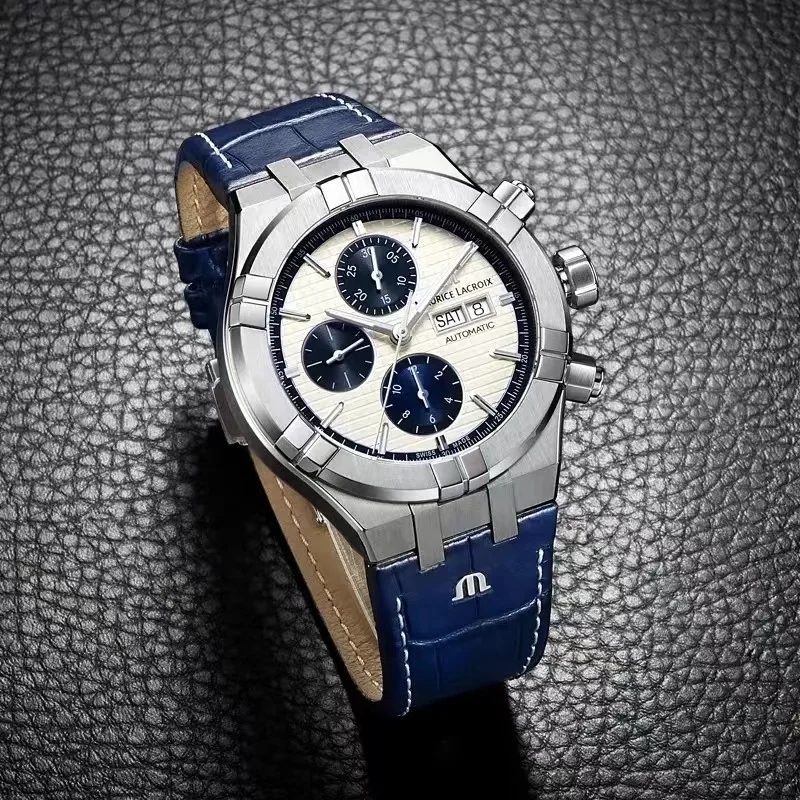 2025 New Men's Business Simple Timing Business Luxury Leather Belt Quartz Full-Function Watch