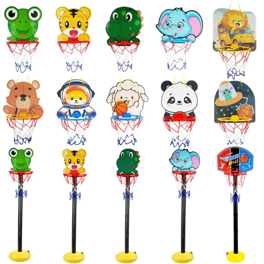Kit canestro da basket per bambini genitore-figlio, 10 stili, animali in plastica, supporto da basket, regalo, da appendere, per freccette
