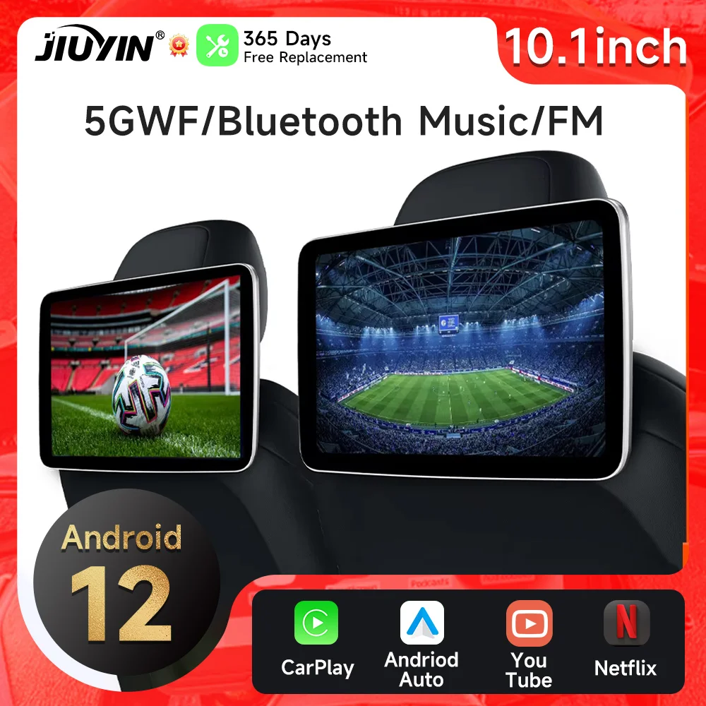 Android 12-Kopfstützen-Monitor-Display, IPS-Tablet, Touchscreen für Auto-Rücksitz-Player, Online-Video, TV, Play Store