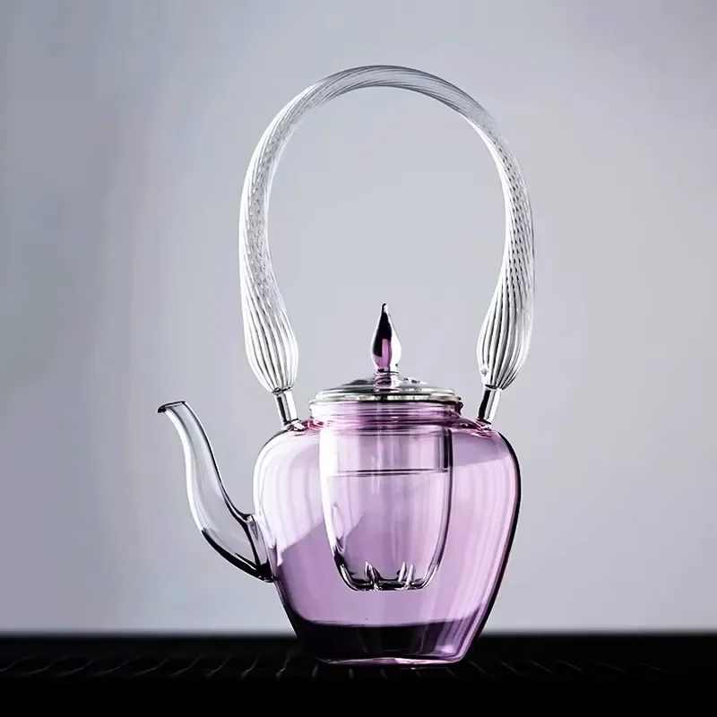 Heat Resistant Borosilicate Glass Teapot Classic Design Beam Lift Kettle for Home Tea Coffee Brewing Set Durable Kitchenware