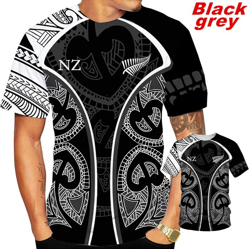 3D New Zealand Maori Printed T Shirt Rugby Tattoo Graphic T-shirts For Men Kid Fashion Streetwear Short Sleeves Harajuku Clothes