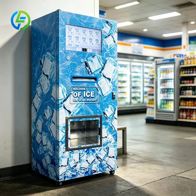 FL Customized Ice Vending Machine With Auto Bagging ice Maker Kiosk Gravity-Fed One-Touch Ice Dispenser Vending Equipment