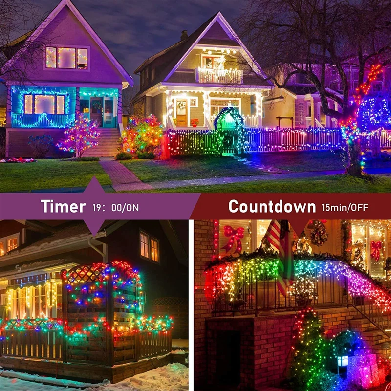 Smart Fairy String Lights Color Changing USB Powered APP Control String Lights Sync to Music Work with Alexa Google Assistant