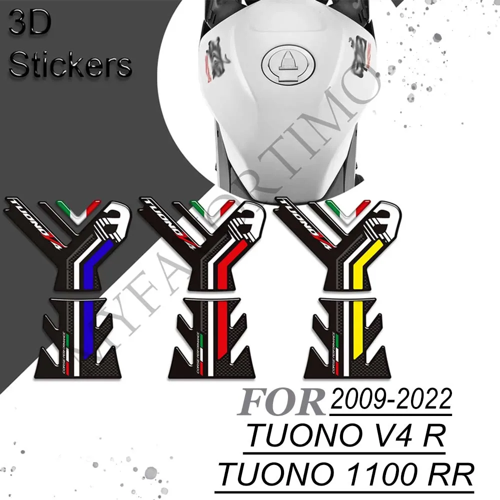 

2009 - 2021 2022 For Aprilia Tuono V4 V4R 1100 RR 1100RR TuonoV4 Gas Fuel Oil Kit Knee Stickers Decals Protector Tank Pad Grips