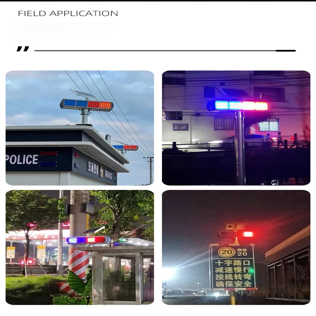 Warning Light 12v Aluminum Material Safety Emergency Strobe Lights Led Solar Blinker Flash Powered Flashing Beacon Rechargeable