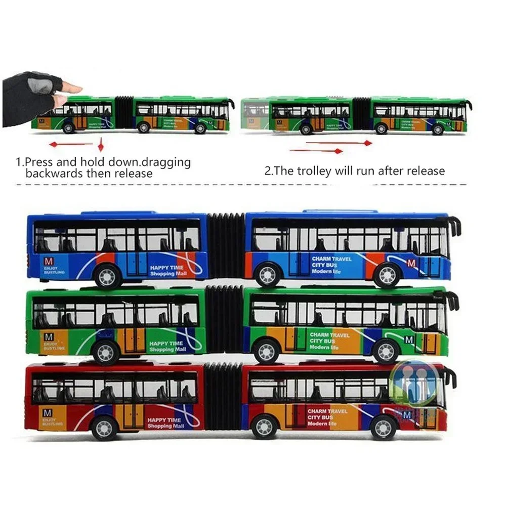 1/64 Diecast lega City Bus tirare indietro auto bambini giocattolo auto inerzia modello di veicolo giocattolo giocattoli educativi per bambini regalo ragazzi giocattoli