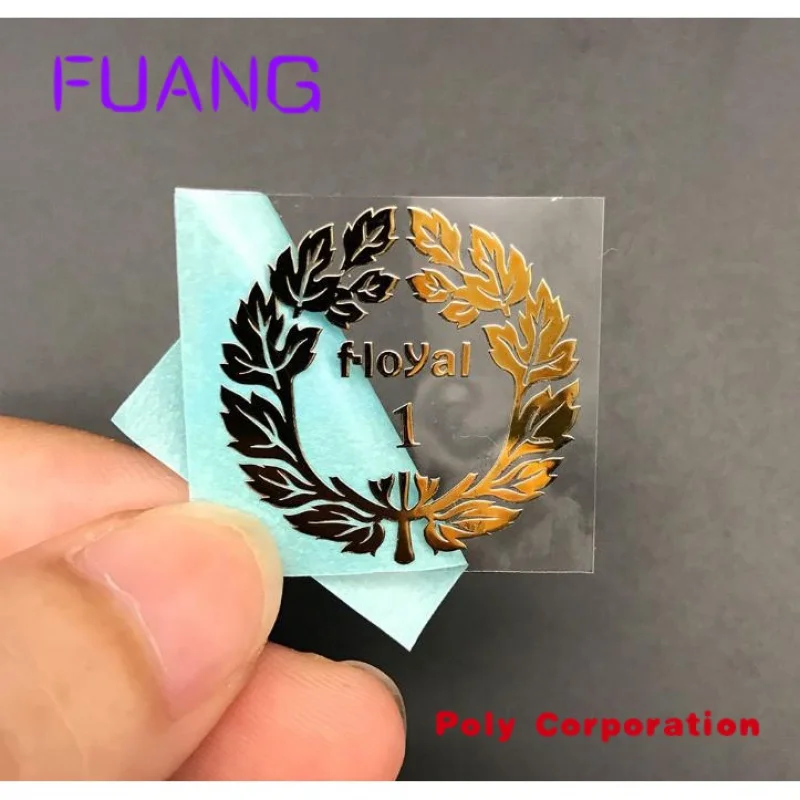 

Custom Custom Printed Gold Logo Pressed 3d Label Metal Transparent Transfer UV Sticker