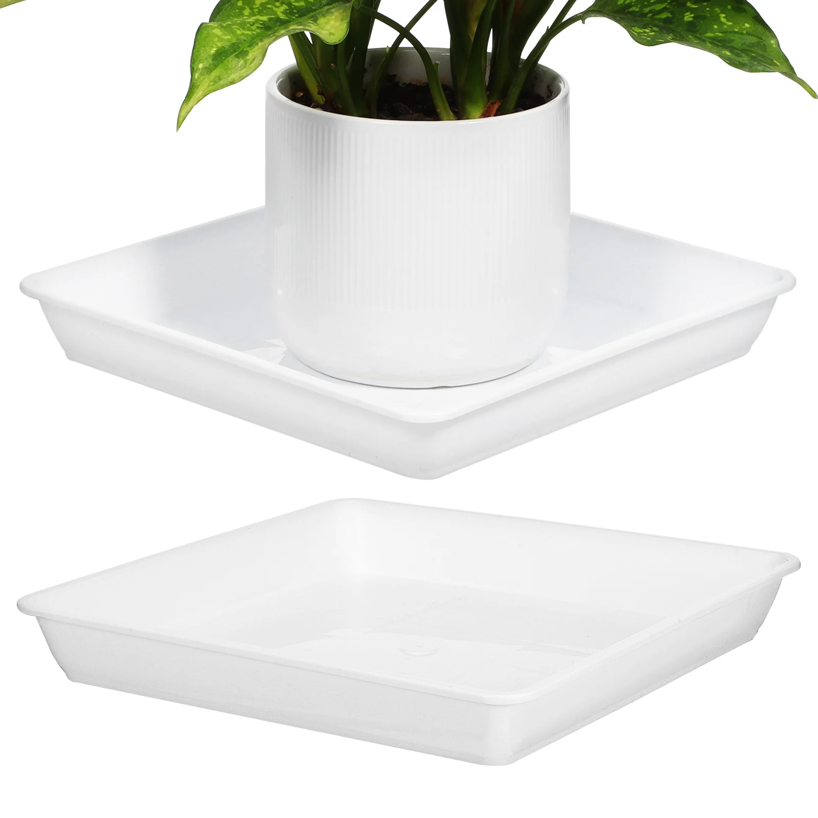 

2pcs Flower Pot Collector Trays Flowerpot Plant Saucers Drainage Water Catcher Plates Thick Base Planter Garden