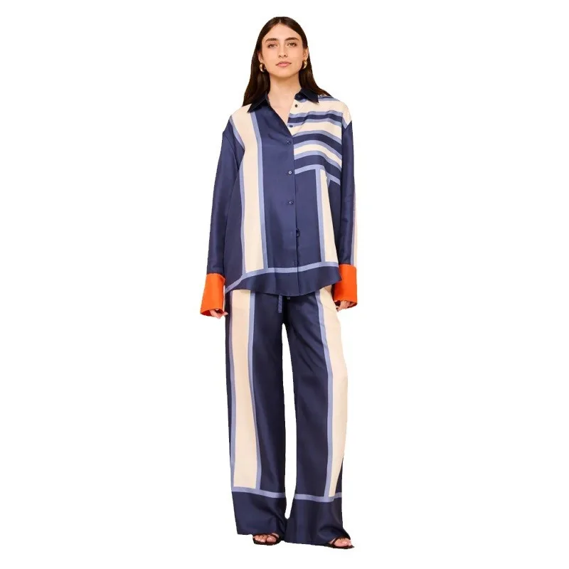 Costume irt et pantalon à manches longues pour femmes, ensemble Faion en coton, pantalons longs et irt pour jeunes adultes