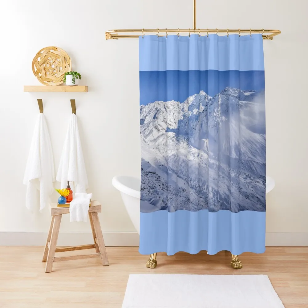 

Mountain Glacier Covered in Snow Shower Curtain Bathroom Shower Set Bathroom And Shower For Bathroom Curtain