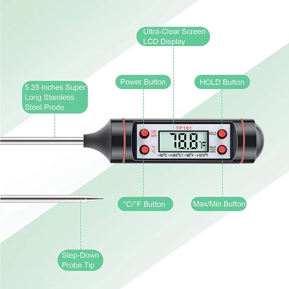 New Food Thermometer Baking Temperature Measurement Electronic Probe Digital Kitchen Cooking Temperature Measurement Pen