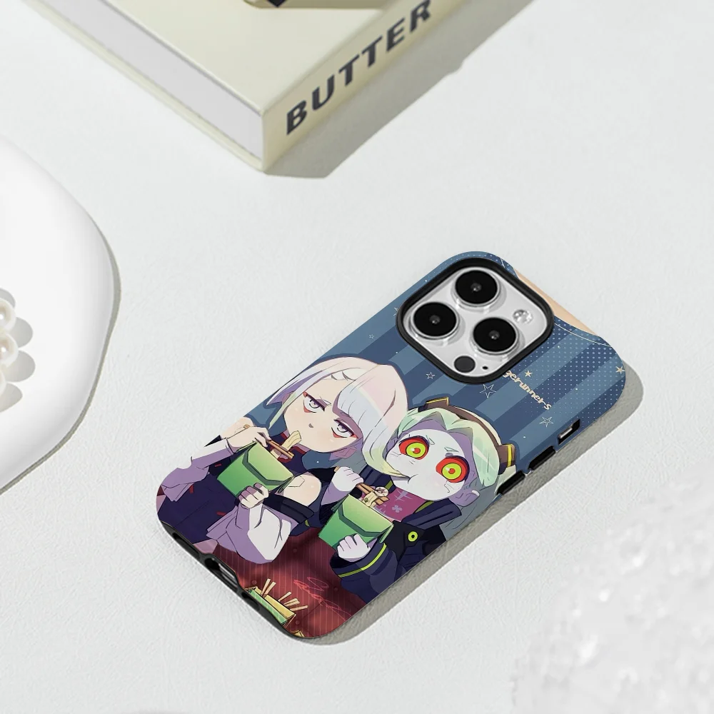 E-Edgerunners L-Lucy y R-Rebecca Eating funda de teléfono película Shell para IPhone 16 15 14 13 12 11 Pro Max Plus