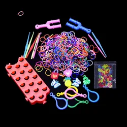 Transparent Loom Rubber Bands Kits S Clips for DIY Weaving Loom Bands Bracelet Charms Knitting Elastic Accessaries