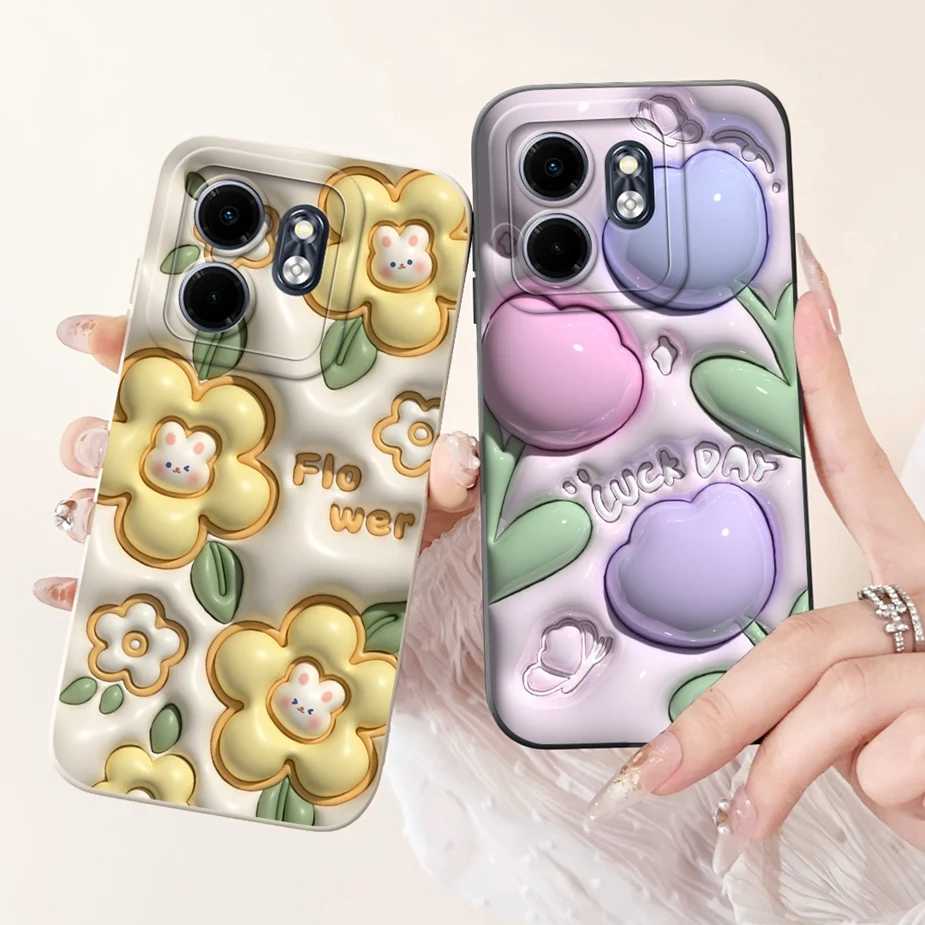 For Infinix Hot 50i Case X6531 Luxury Flowers Cartoon Cover Shockproof Phone Case For Infinix Smart 9 Smart9 X6532 Hot51i Bumper