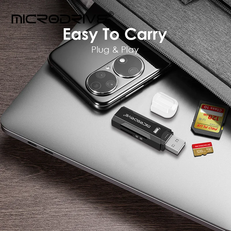 Il lettore di schede USB multifunzionale 2 in 1 supporta schede TF+SD per computer, tablet, fotocamera, laptop e auto