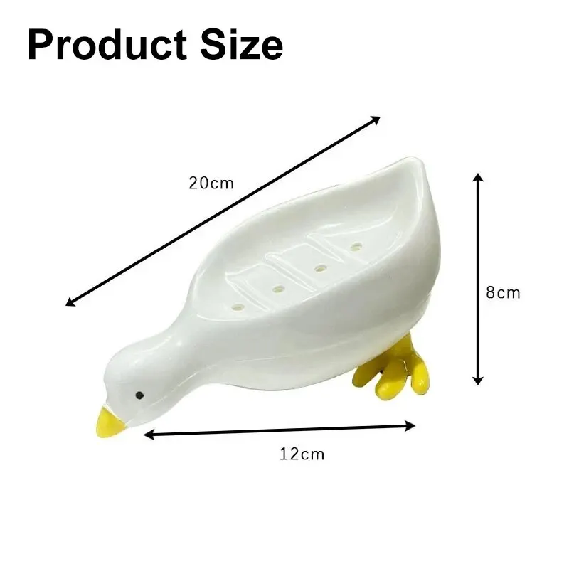 Soap Tray Self-draining Soap Rack Cute Duck-shaped Creative Rack for Shower Bathroom Kitchen Tub Sink Tray Bracket Bathroom