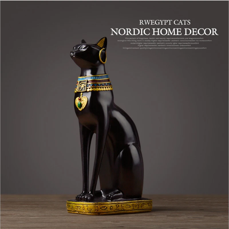 Resina Bastet Cat Crafts figurina di gatto egiziano scultura animale Home Office decorazione Desktop scultura astratta studio ornamento