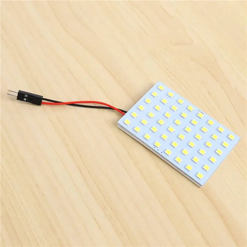 AC88-8X White 1210 SMD 48 LED Car Interior Dome Light Panel W T10 BA9S Festoon