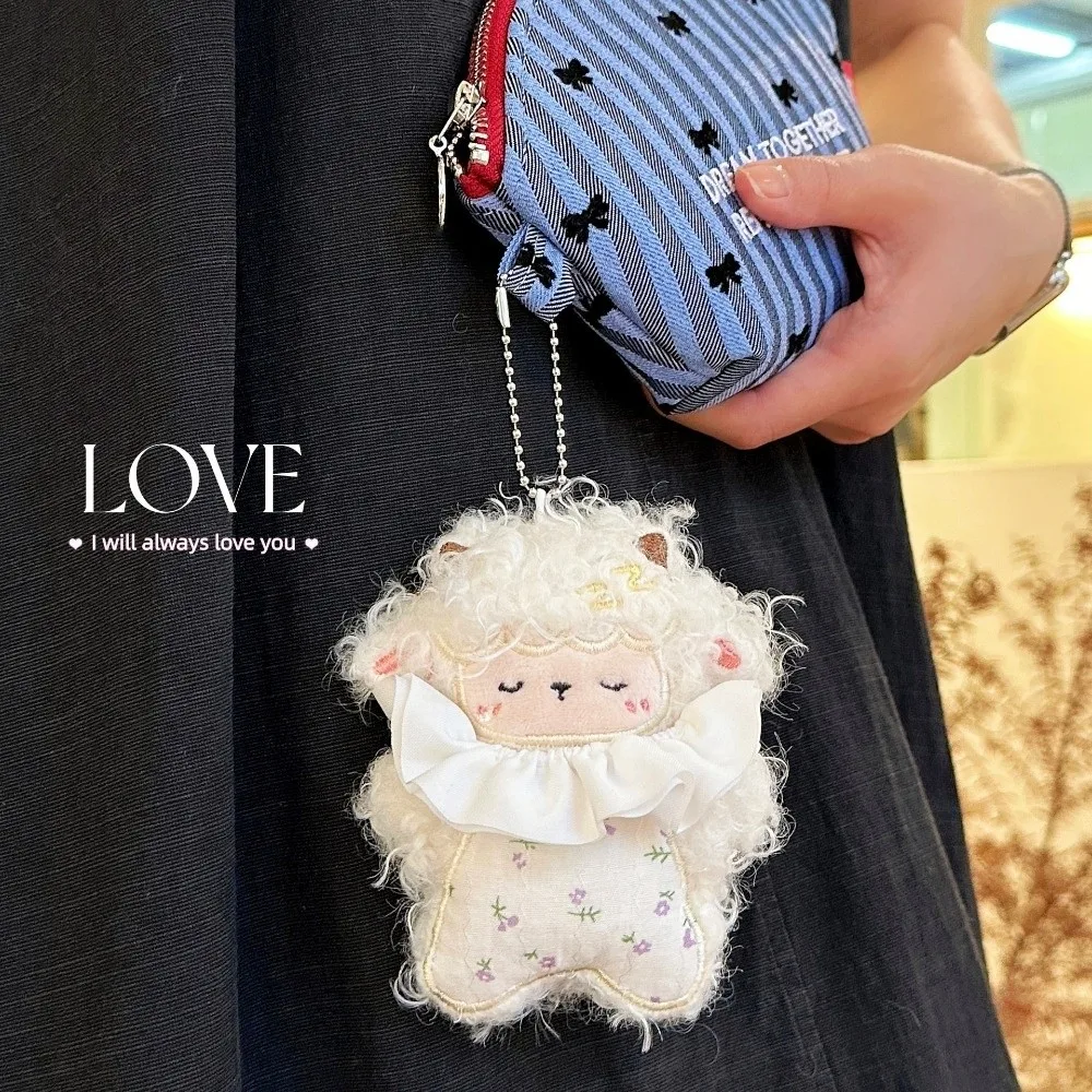 Fashion Cute Sheep Pendant Creative Pretty Curly-haired Lamb Keychain Purse Charm Gift